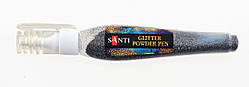 Ручка із розсипним глітером "Santi" №411745 10гр чорна(10)