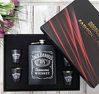 Подарочный набор с флягой и стопками Джек Дениэлс . Фляга Jack Daniels