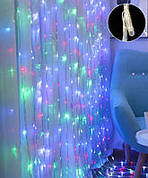 Гірлянда водоспад лінза 8 мм 240 LED 2 м2, Мультик колір