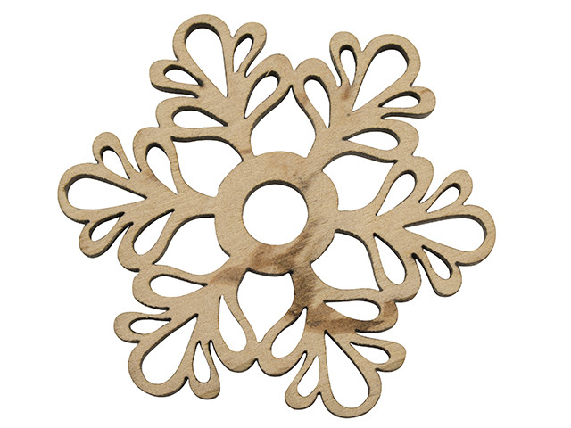 Сніжинка "Зимова квітка" 6х6см фанера(5), фото 1