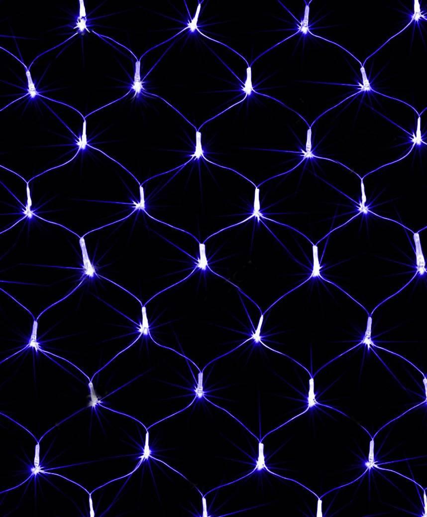 Гірлянда сітка 100 LED прозор. 1.2 м*1.2 м, Синій колір