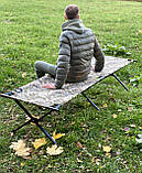 Розкладачка до 200 кг металеве армійське ліжко. Розкладачка з чохлом. Піксель, фото 3