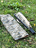 Розкладачка до 200 кг металеве армійське ліжко. Розкладачка з чохлом. Піксель, фото 4