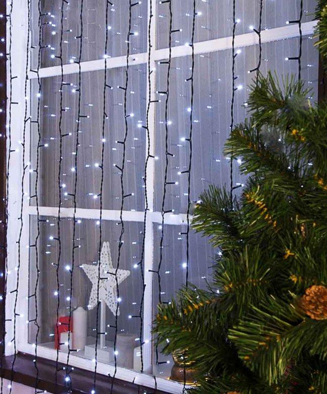 Гірлянда штора 400LED 6 м*1,5 м, Білий колір