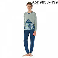 Пижама подростковая для мальчика теплая хлопок Baykar Арт 9658-499