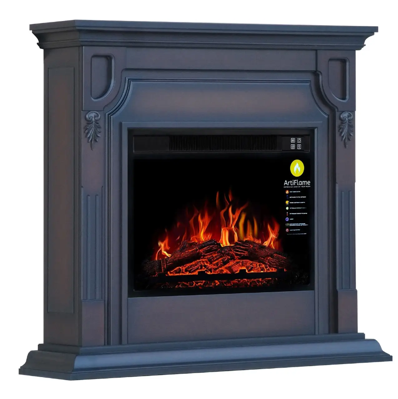 Камінокомплект Кутовий ArtiFlame Toronto AF23S Махагон Коричневий Антик (зі звуком) Електричний 3D Камін, фото 1