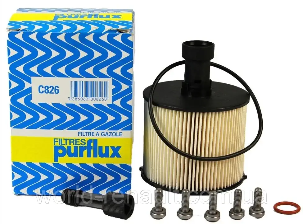 Purflux C826 — Паливний фільтр на Рено Логан 2, Дачіа Логан 2, Сандеро 2 1.5dci