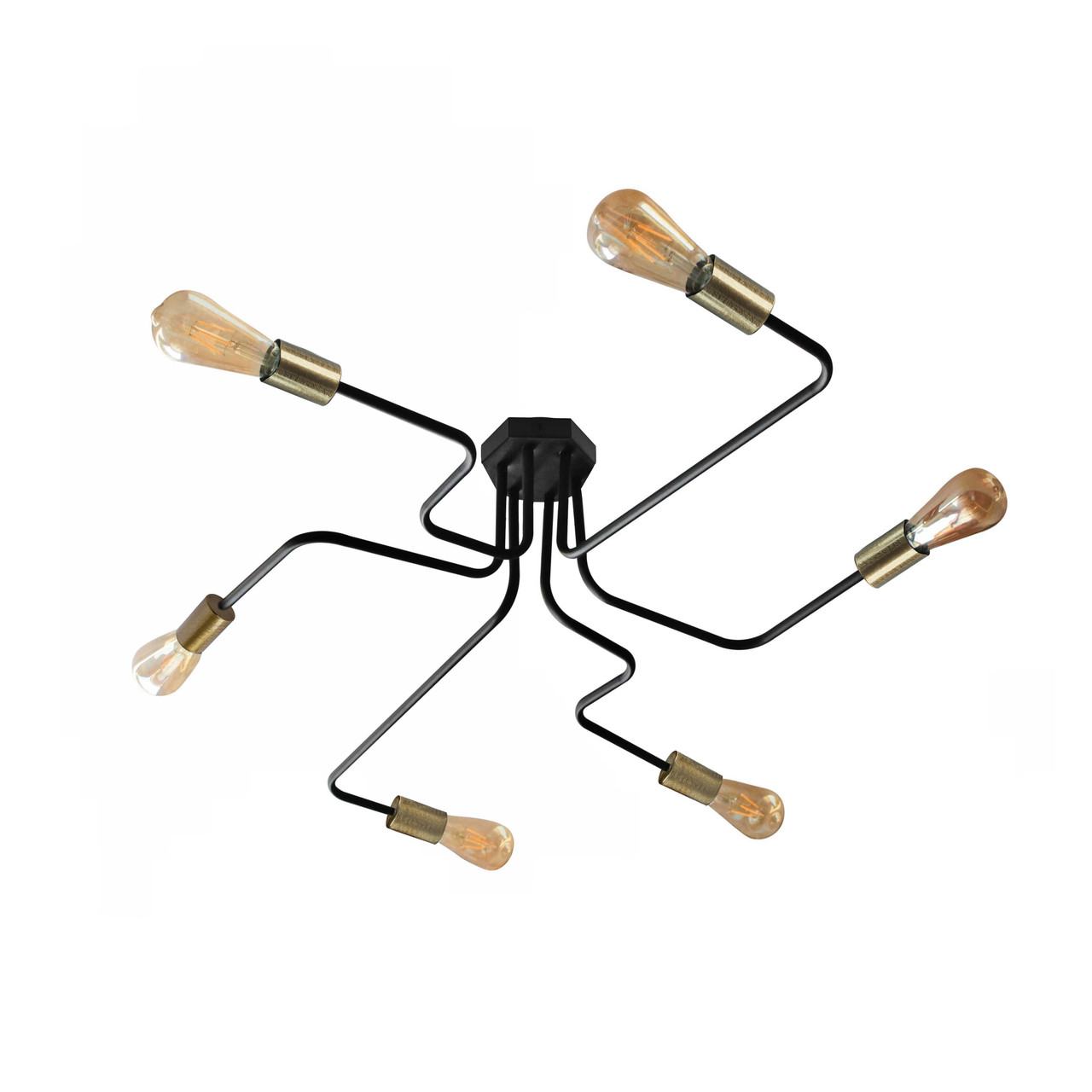 Люстра-павук MSK Electric Maze з бронзовими патронами NL 10084/6 BK+BN