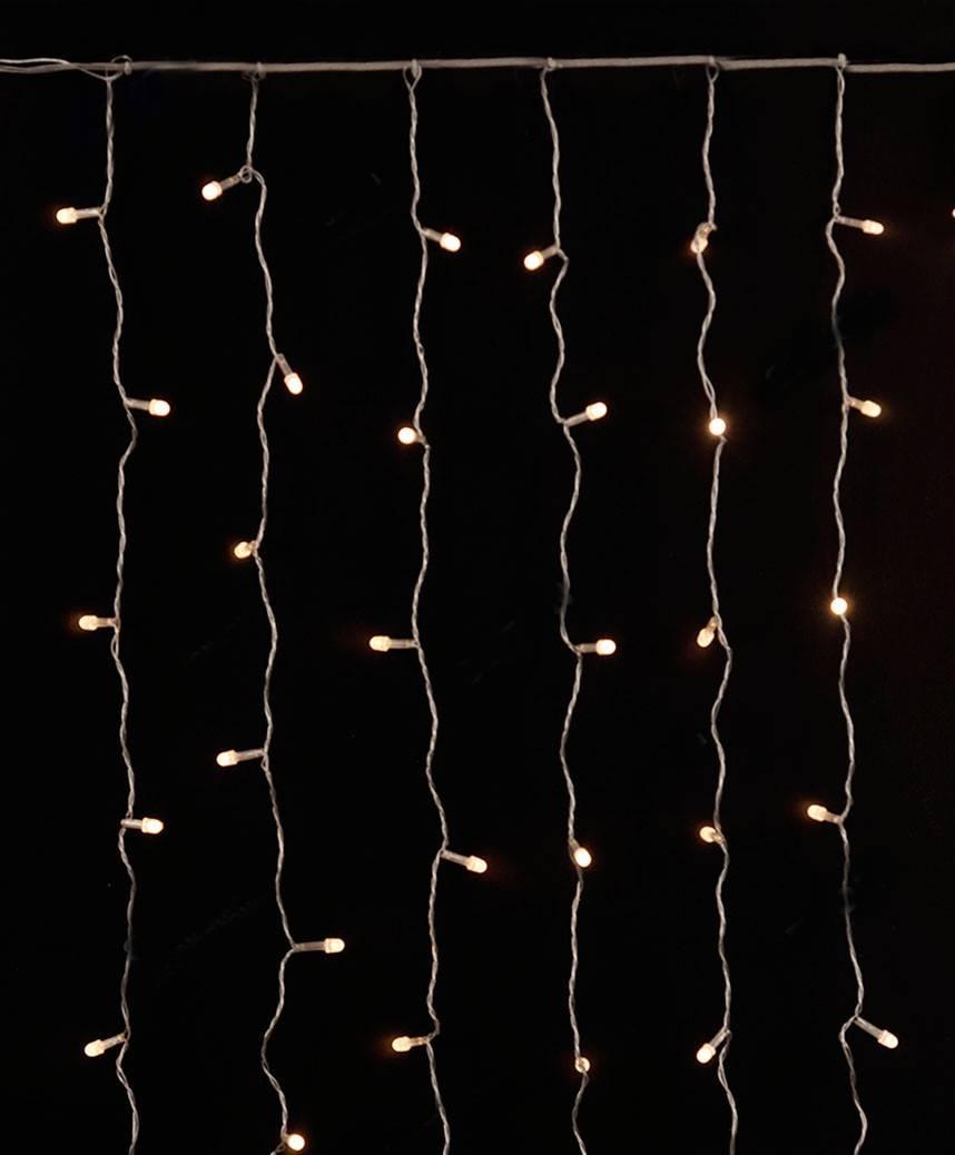 Гірлянда штора лінза 8 мм 240 LED 3 м*1.2 м, Теплий білий колір