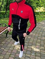 Спортивный костюм Puma BMW красно черного цвета на молнии без капюшона
