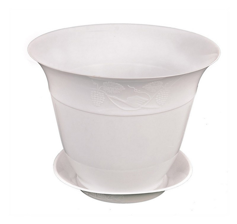 Горщик квітковий ГОСПОДАР "МОЛДАВІЯ" Ø25 см білий 92-8045, фото 1