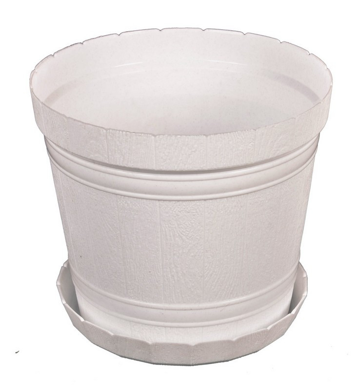 Горщик квітковий ГОСПОДАР "КАДУКАННЯ" Ø 21 см білий 92-8039, фото 1