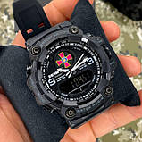 Тактичний багатофункціональний годинник Patriot 001 Black ЗСУ Tactic UA + Коробка, фото 3