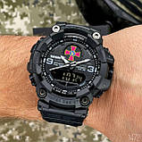 Тактичний багатофункціональний годинник Patriot 001 Black ЗСУ Tactic UA + Коробка, фото 6