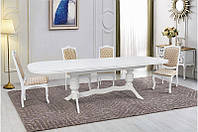 Стол обеденный деревянный белый большой Гетьман