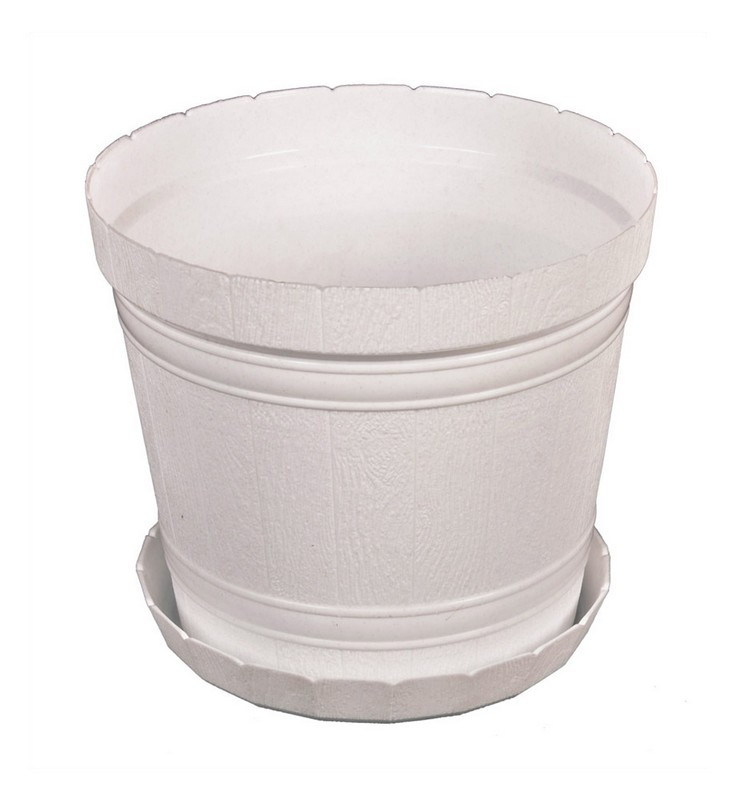 Горщик квітковий ГОСПОДАР "КАДУКАННЯ" Ø 18 см білий 92-8037, фото 1