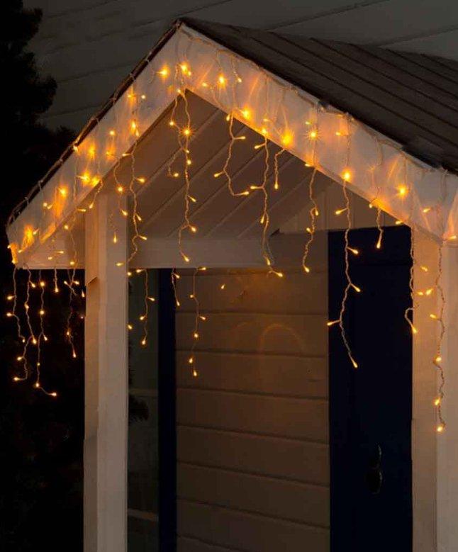 Гірлянда бахрома 120 LED 3 м*0.5м, теплий білий колір