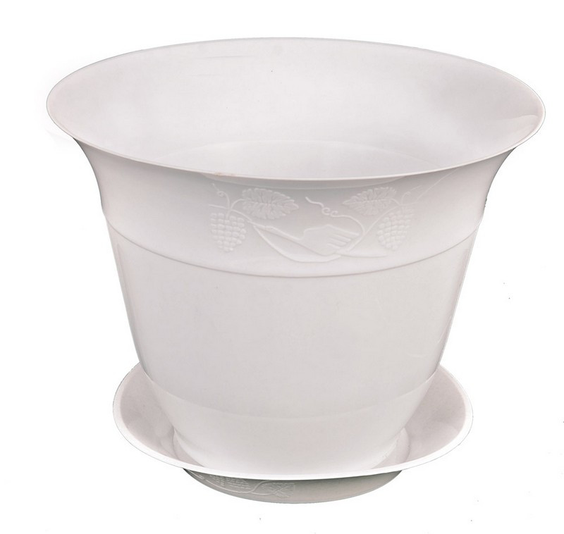 Горщик квітковий ГОСПОДАР "МОЛДАВІЯ" Ø 30 см білий 92-8047, фото 1