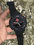 Тактичний багатофункціональний годинник Patriot 001 Black-Red ЗСУ Tactic UA + Коробка Camo, фото 7