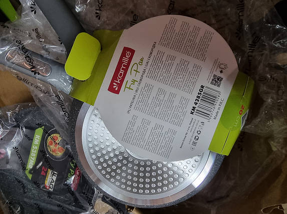 Сковорідка kamille індукційна 20 см алюміній з гранітним покриттям KM 4285GR, фото 2