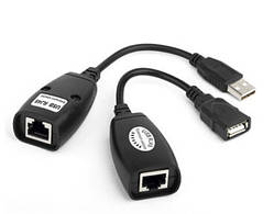 Подовжувач USB 2.0 сигналу по F / UTP до 50 метрів, RJ-45 to AM + RJ-45, Blister Q100