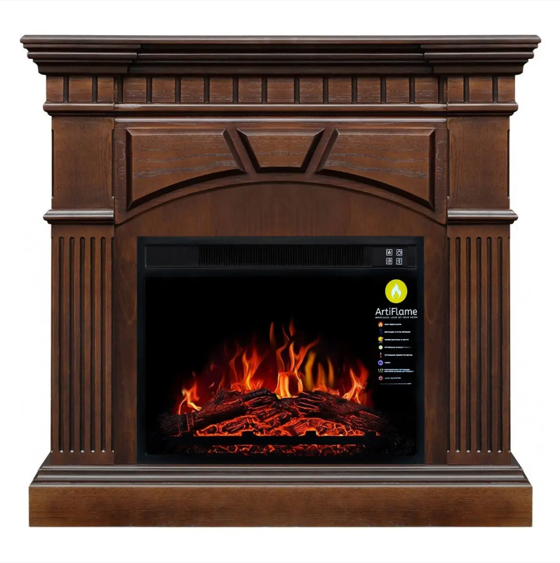 Камінокомплект ArtiFlame York AF23S Дуб Антик (зі звуком) Електричний 3D Камін з ефектом живого вогню