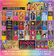Набір лаки для нігтів, 15 штук, лак для нігтів для дівчаток Rainbow High Townley Girl