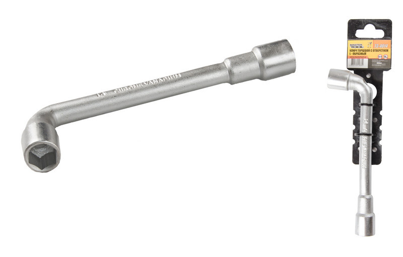 Ключ торцевий з отвором L-подібний MASTERTOOL 14 мм CRV 73-4014