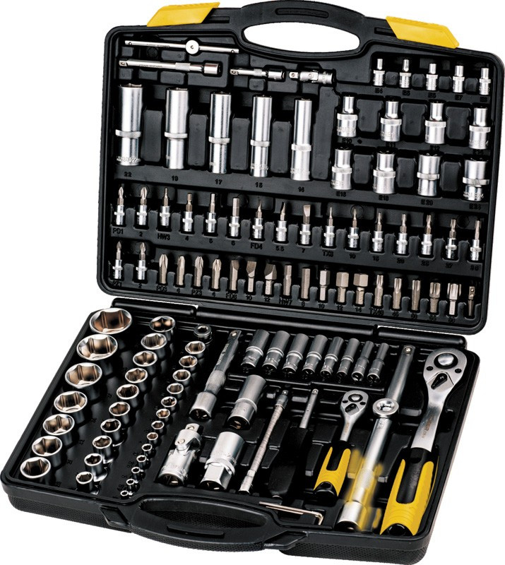 Набір насадок торцевих MASTERTOOL PROFI CrV 1/4"-1/2" тріскачка 72Т 111 шт. кейс 78-5111, фото 1