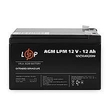 Акумулятор свинцево-кислотний LogicPower AGM LPM 12 V 12 Ah