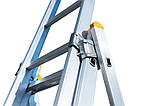 Драбина алюмінієва MASTERTOOL 3-секційна 3х9 щаблів h = 6200 мм max 150 кг 79-1309, фото 3