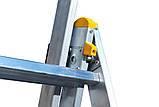 Драбина алюмінієва MASTERTOOL 3-секційна 3х9 щаблів h = 6200 мм max 150 кг 79-1309, фото 7