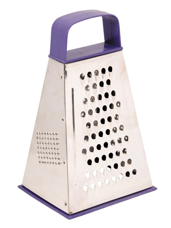 Тертка кухонна ГОСПОДАР 4 робочі поверхні конус оцинкована з пластиковою квадратною ручкою 92-0061, фото 1