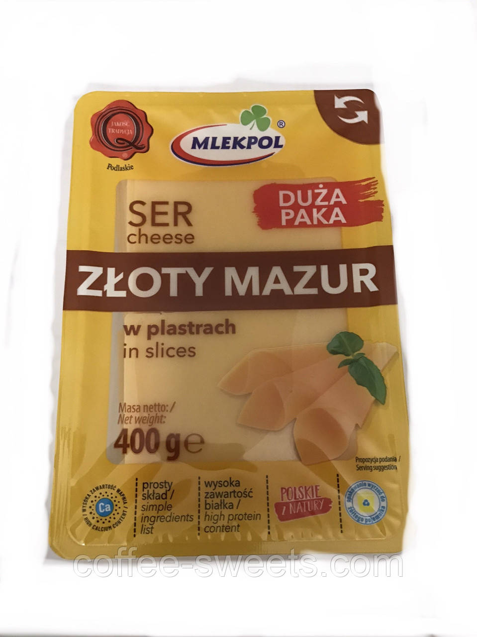 Сир Mlekpol Zloty Mazur 400 г Польща (нарізання)