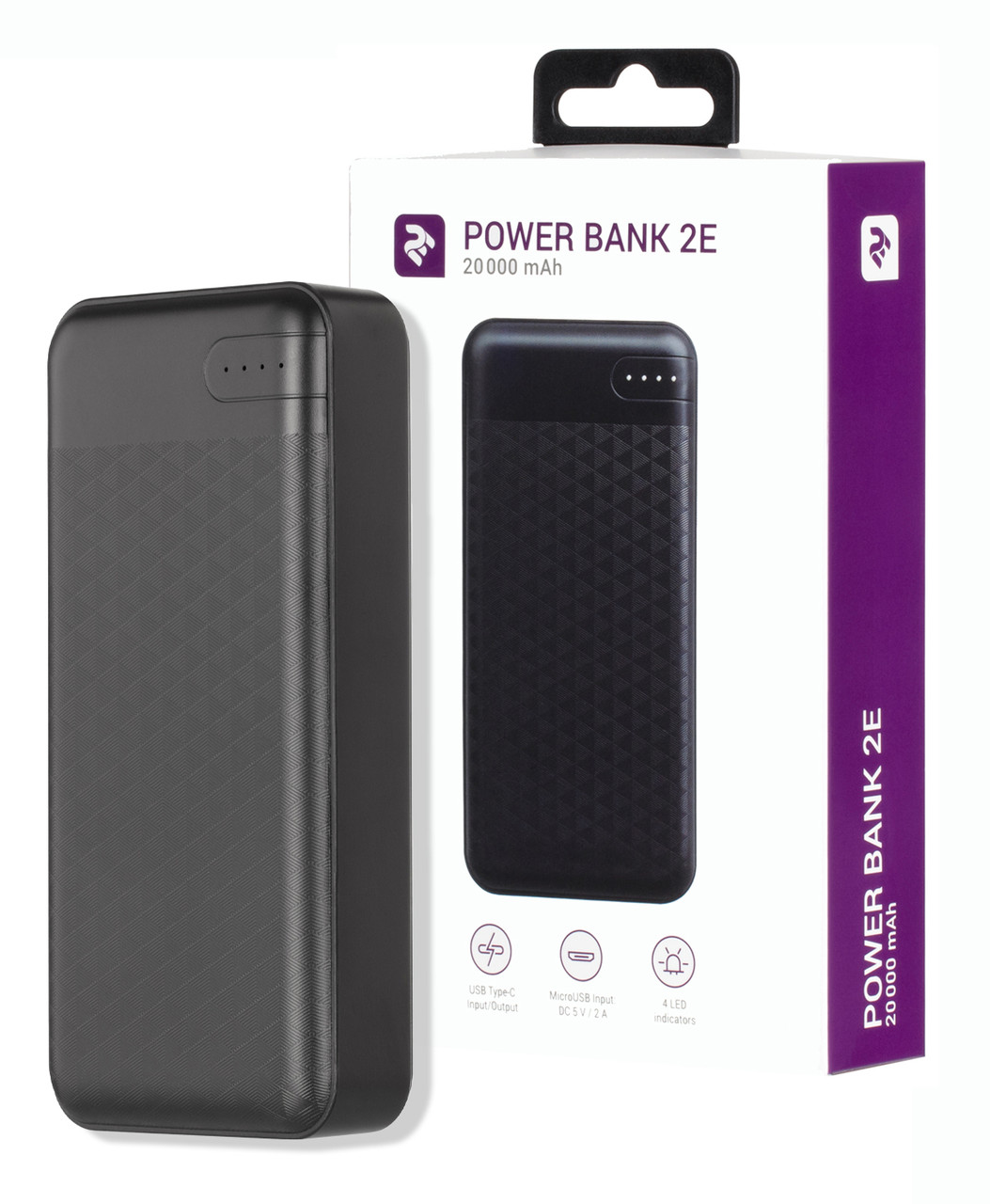 УМБ Power Bank (зовнішній акумулятор) 2E 20000 mAh PB2004PD Повербанк (павербанк) Чорний