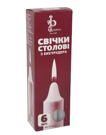 Свічки столові Екструдер 6шт/уп