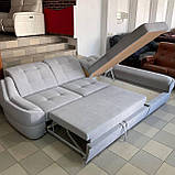 Новий кутовий розкладний тканинний диван з нішею, фото 3
