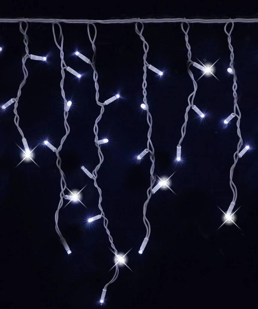 Гірлянда вулична БАХРОМА 160 LED+FLASH 5 м*0,7 м, білій каучук 3.3 мм, Білий колір