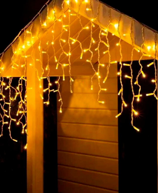 Гірлянда вулична БАХРОМА 100 LED, 3,3 м*0, 7 м, білій каучук 3.3 мм, Теплий білий колір