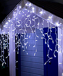 Гірлянда вулична БАХРОМА 100 LED, 5 м*0,7 м, білій каучук 3.3 мм, Білий колір, фото 6