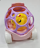 Машинка-погремушка для самих маленьких у рожевому кольорі, фото 3
