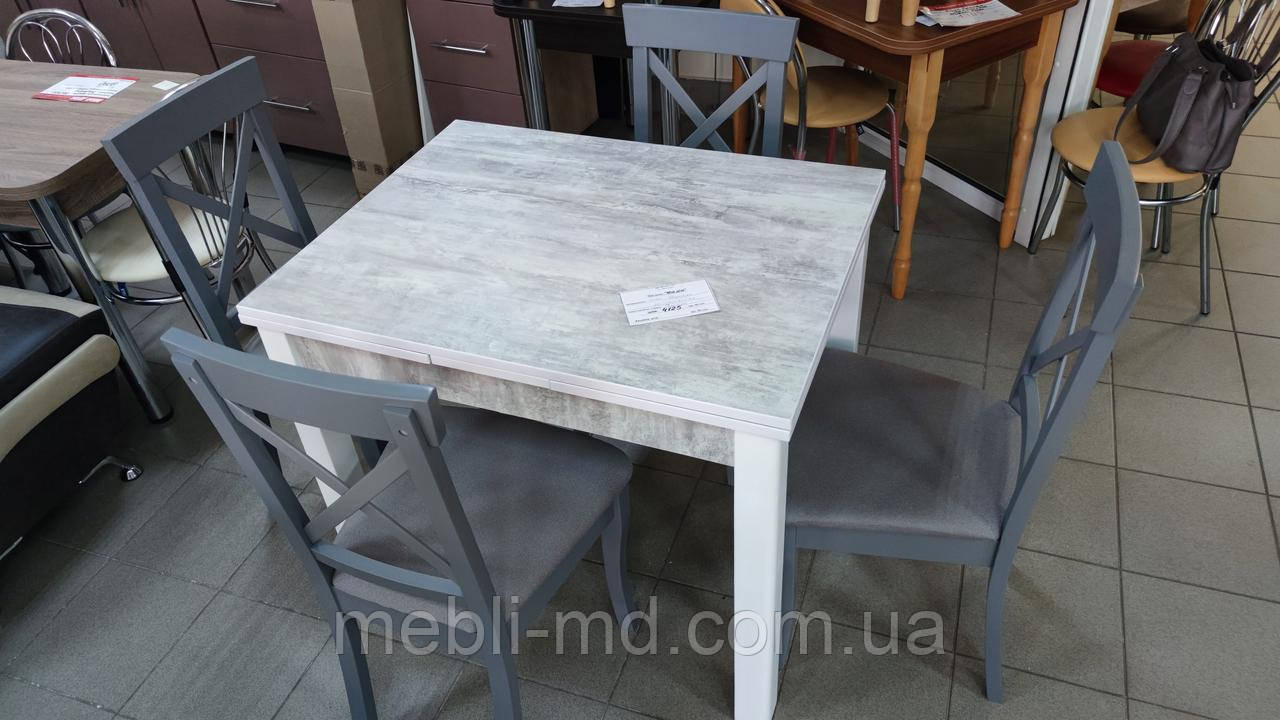 Стол Марсель 90 (Урбан Лайт/Білі ноги) Фьюжин, фото 1