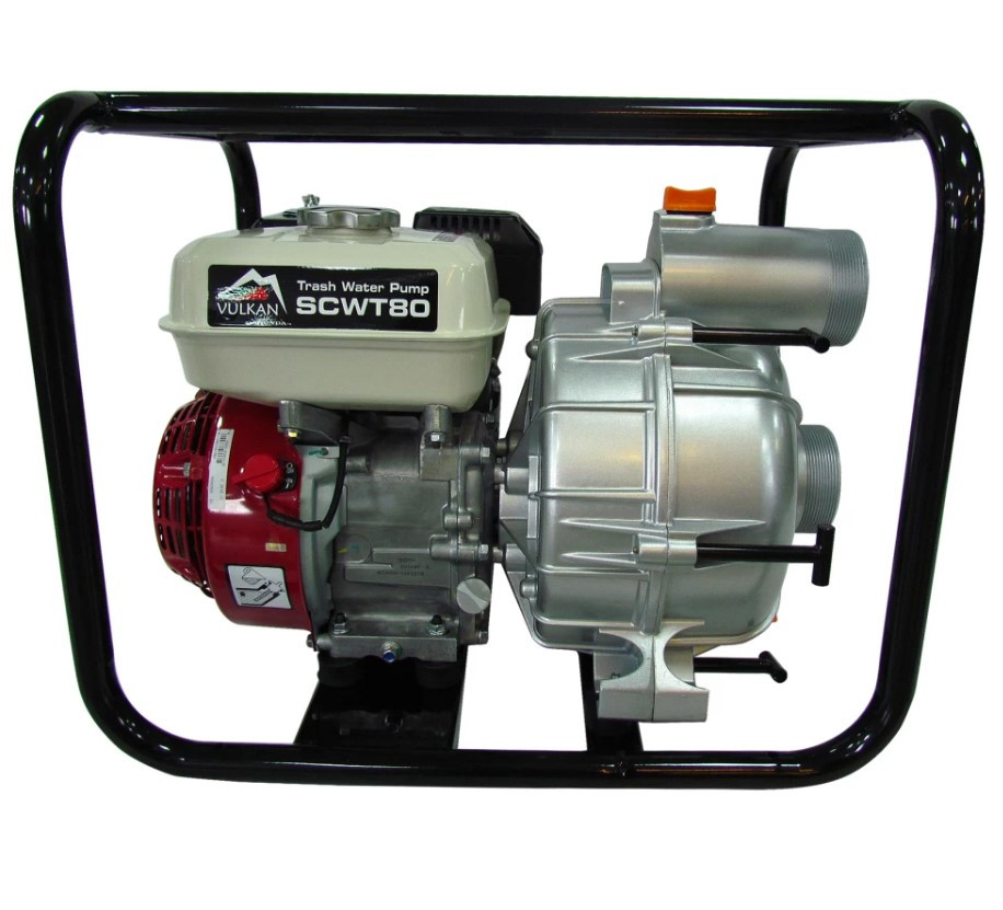 Мотопомпа бензиновая Vulkan SCWT80H для грязной воды с двигателем Honda GX 200 (6.3 л.с., 966 л/мин) - фото 3 - id-p1013123842
