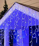 Гірлянда вулична БАХРОМА 100 LED+FLASH, 5 м*0,7 м, білій каучук 3.3 мм, Синій колір, фото 2
