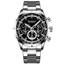 Чоловічий наручний годинник Curren Wild, оригінальний кварцовий годинник на металевому браслеті, годинник з секундоміром