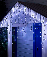 Гірлянда вулична БАХРОМА 100 LED, 5 м*0,7 м, чорний каучук 3.3 мм, Білий колір