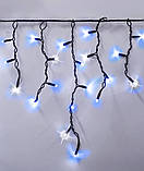 Гірлянда вулична БАХРОМА 100 LED 3, 3 м*0, 7 м, чорний каучук 3.3 мм, Синій колір (з режимами), фото 3