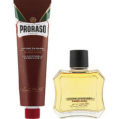 Набір для гоління Proraso Duo Pack Tube + Lotion Coarse Beards