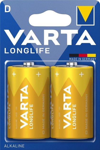 Батарейка лужна Varta longlife lr20 alkaline
