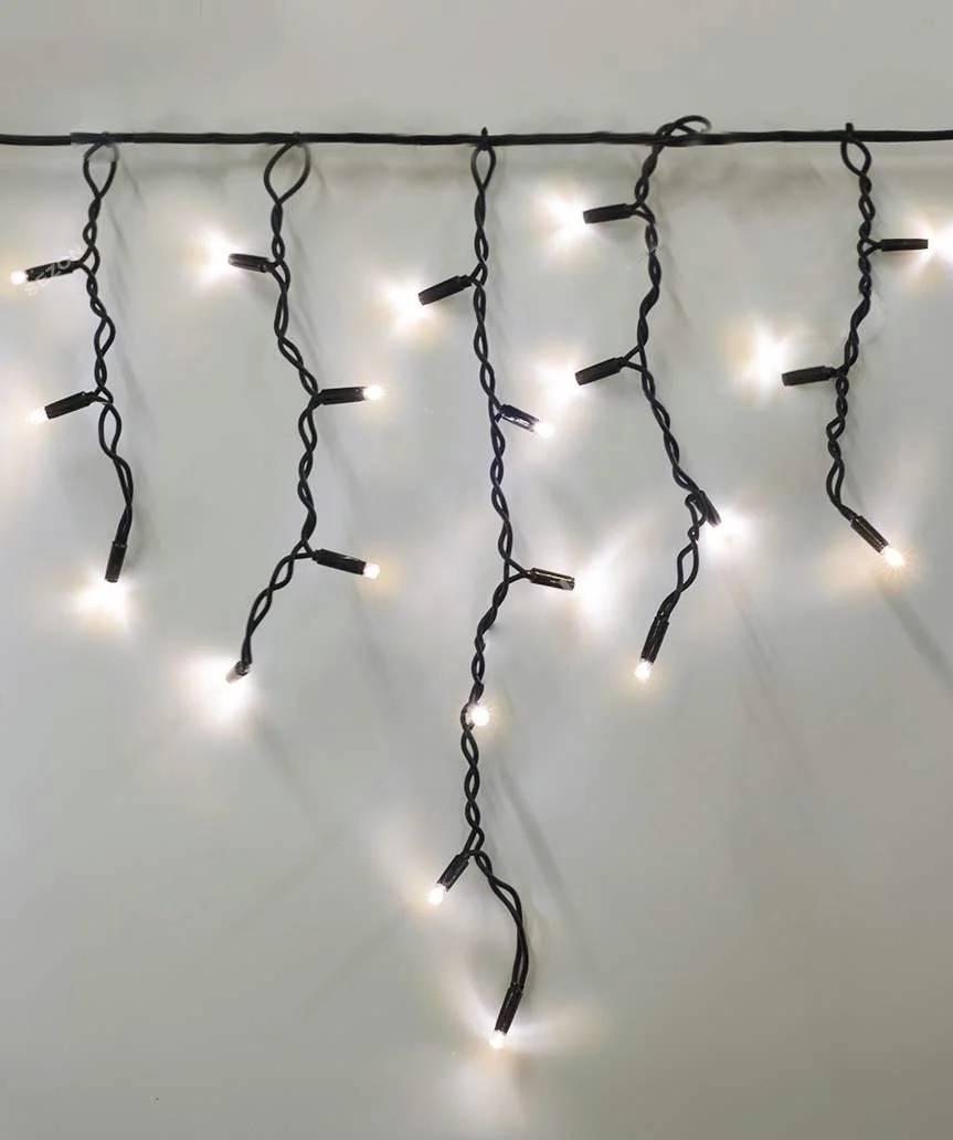 Гірлянда вулична БАХРОМА 100 LED 3, 3 м*0, 7 м, чорний каучук 3.3 мм, Теплий білий колір (з режимами)